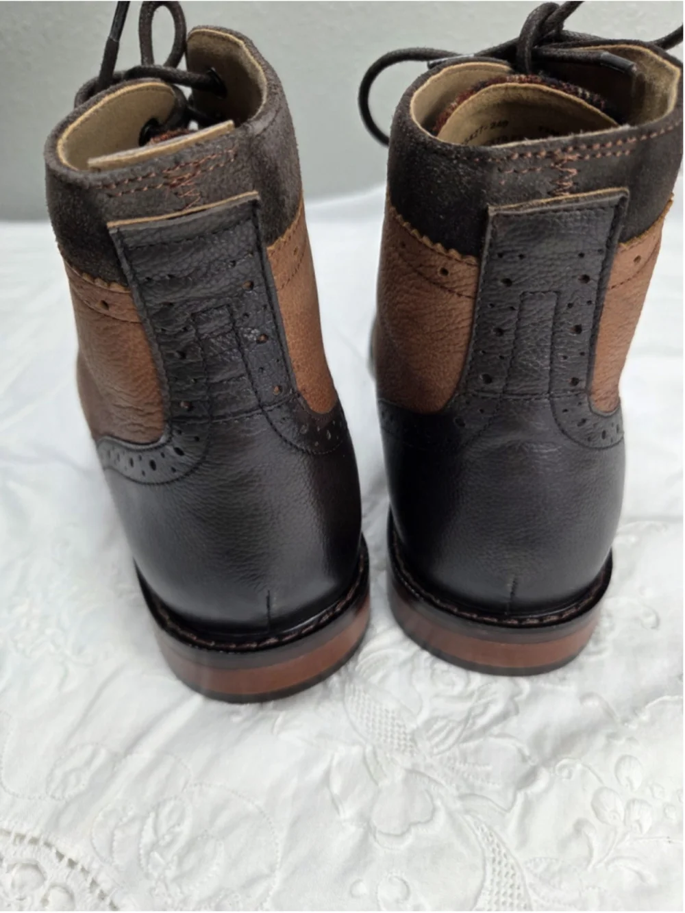Stacy Adams Finnegan Men’s Wingtip Boots Size 11 Brown Plaid Leather Lace Up